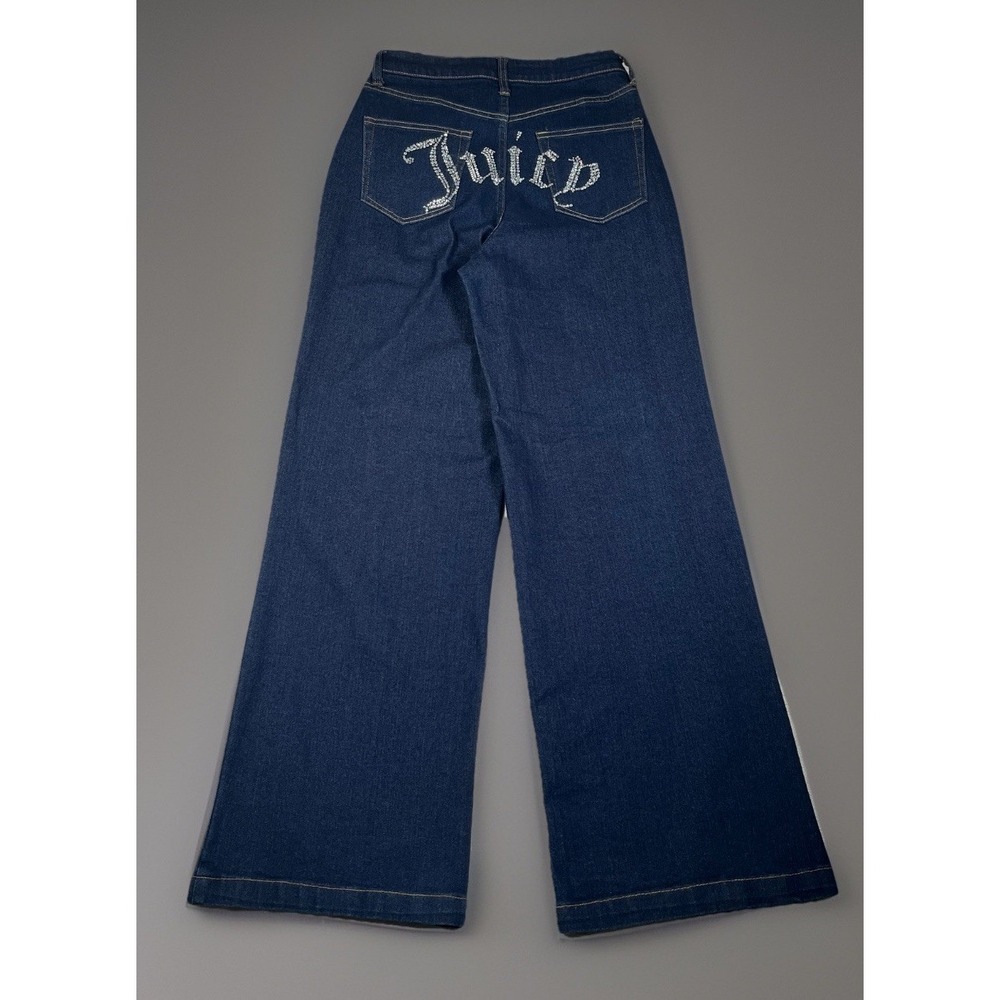 Juicy Couture Women Jeans 9/29 Lunita‎ Wide Leg Rhine Stone High Rise Relaxed